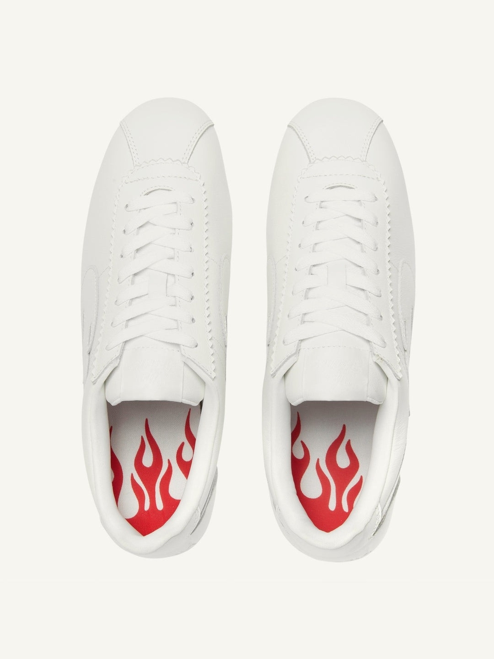 The Flame White Men's Low-Top Leather Sneakers Us9